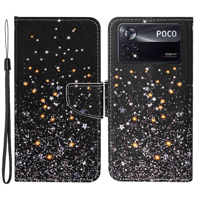 Κάλυμμα Poco X4 Pro 5G με κορδονι Εφέ Strappy Glitter