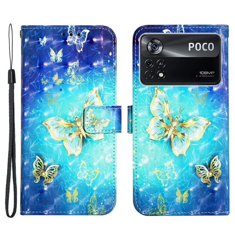 Κάλυμμα Poco X4 Pro 5G με κορδονι Flight Of Butterflies Στο Lanyard