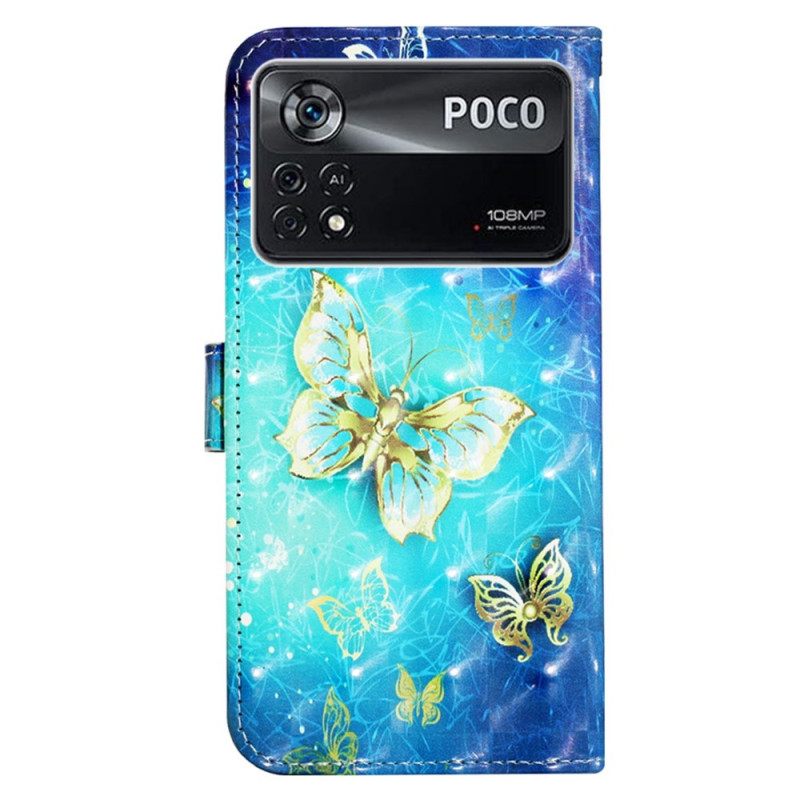 Κάλυμμα Poco X4 Pro 5G με κορδονι Flight Of Butterflies Στο Lanyard