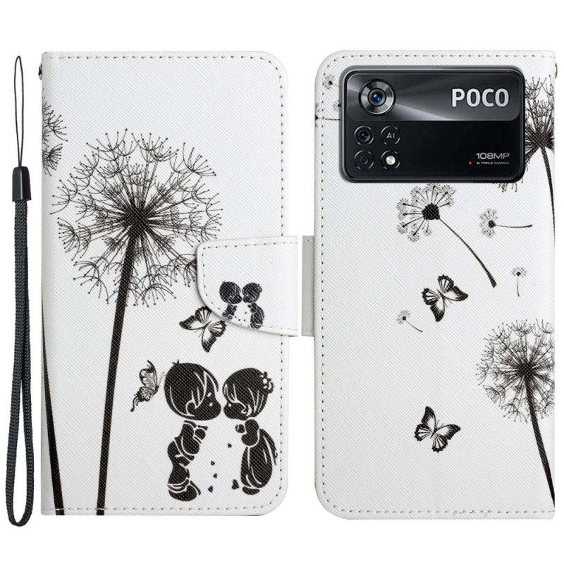 Κάλυμμα Poco X4 Pro 5G με κορδονι Lanyard Love Dandelions