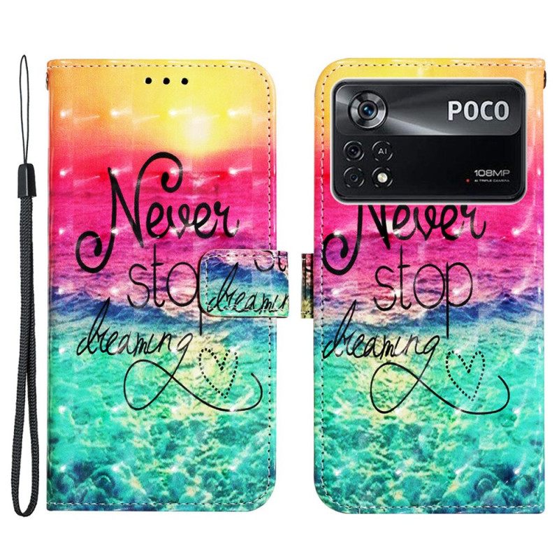 Κάλυμμα Poco X4 Pro 5G με κορδονι Never Stip Dreaming Strappy