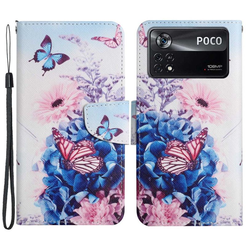 Κάλυμμα Poco X4 Pro 5G με κορδονι Strappy Floral Fantasy