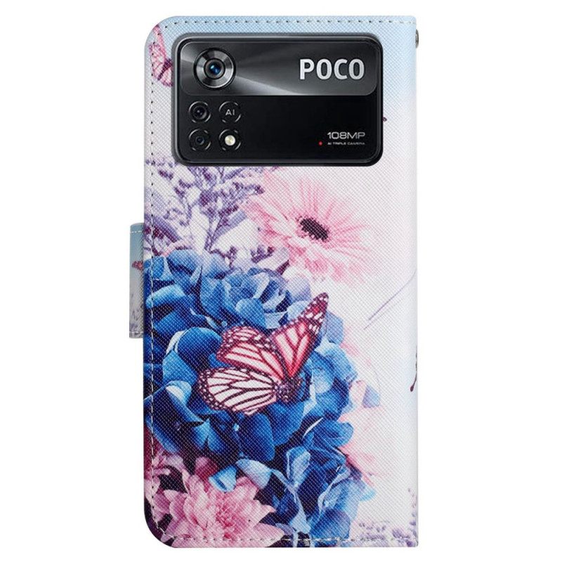 Κάλυμμα Poco X4 Pro 5G με κορδονι Strappy Floral Fantasy