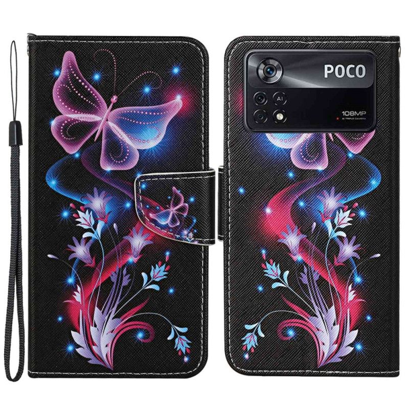 Κάλυμμα Poco X4 Pro 5G με κορδονι Χορός Strappy Butterfly