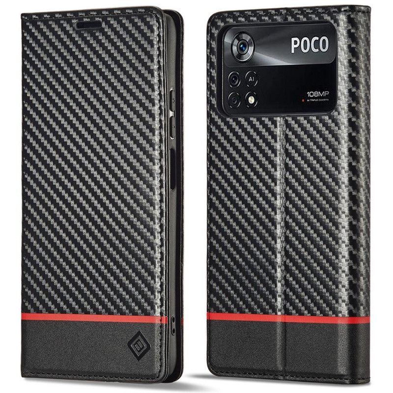 θηκη κινητου Poco X4 Pro 5G Θήκη Flip Carbon Fiber Lc.imeeke