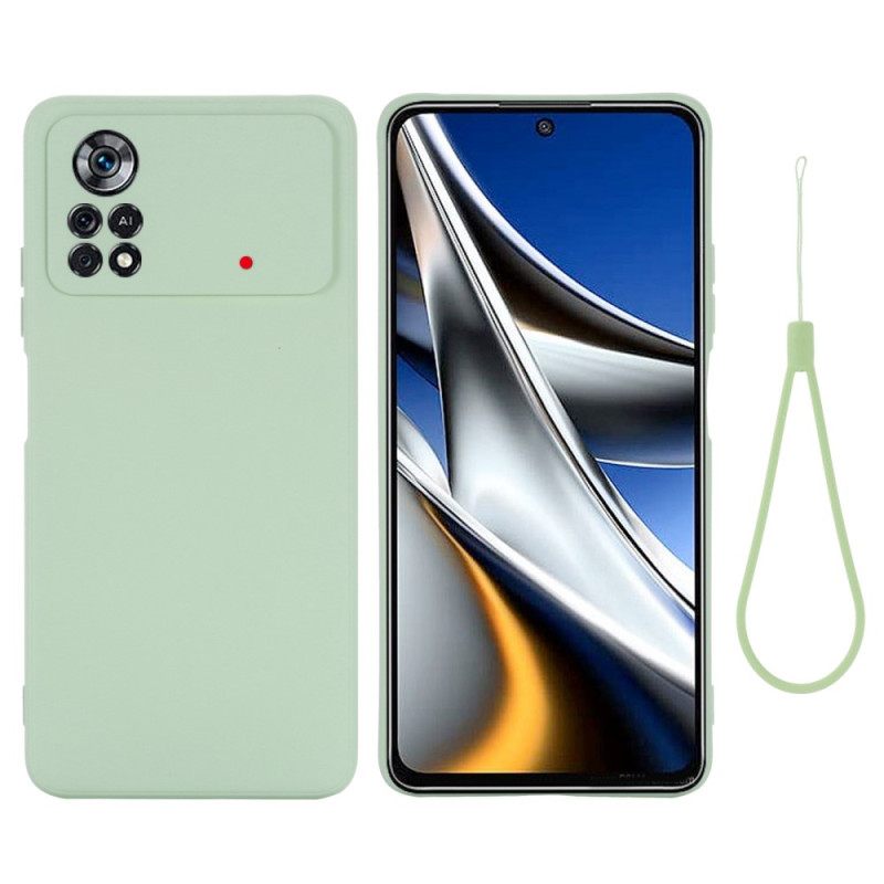 Θήκη Poco X4 Pro 5G με κορδονι Strappy Liquid Silicone