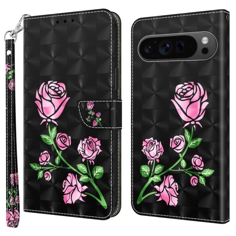 Δερματινη Θηκη Google Pixel 9 Floral Print Strappy