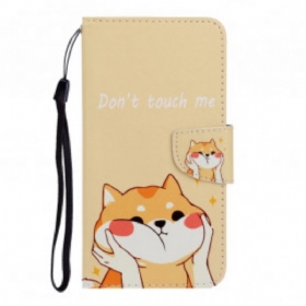 δερματινη θηκη Xiaomi Mi Note 10 / 10 Pro με κορδονι Cat Don't Touch Me With Strap