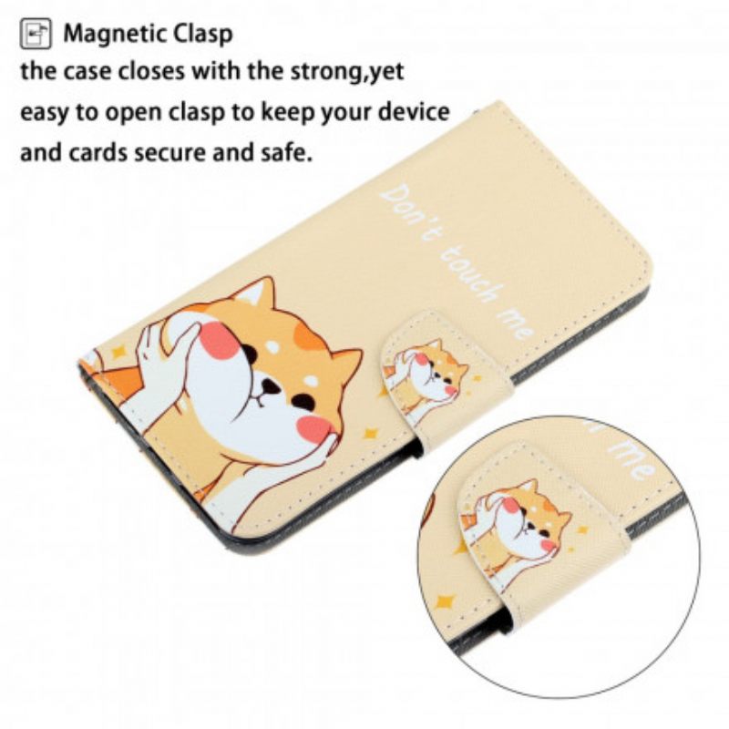 δερματινη θηκη Xiaomi Mi Note 10 / 10 Pro με κορδονι Cat Don't Touch Me With Strap