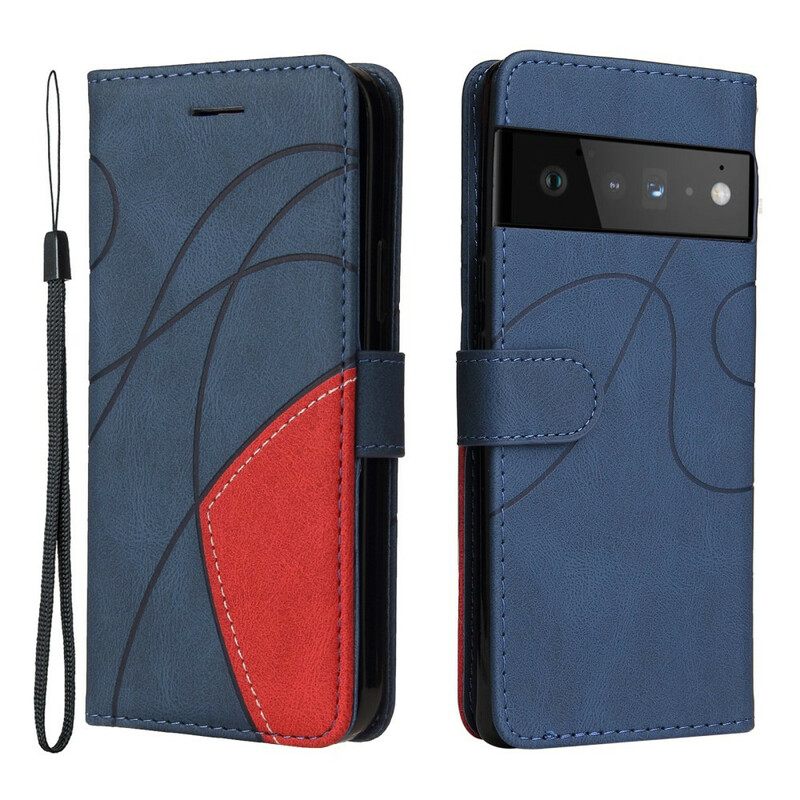 Κάλυμμα Google Pixel 6 Δίχρωμο Signature Faux Leather