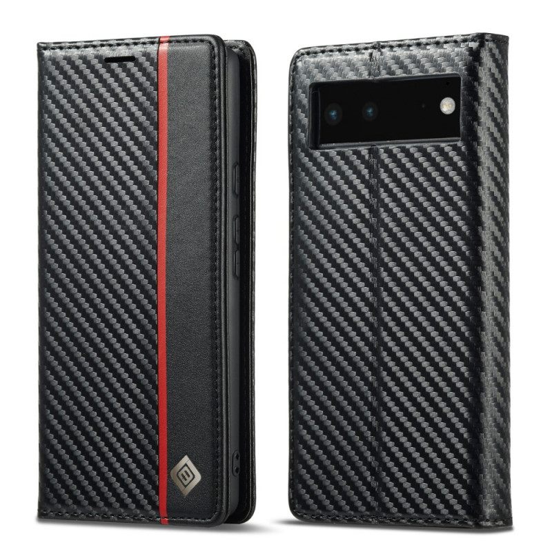 θηκη κινητου Google Pixel 6 Θήκη Flip Carbon Fiber Lc.imeeke