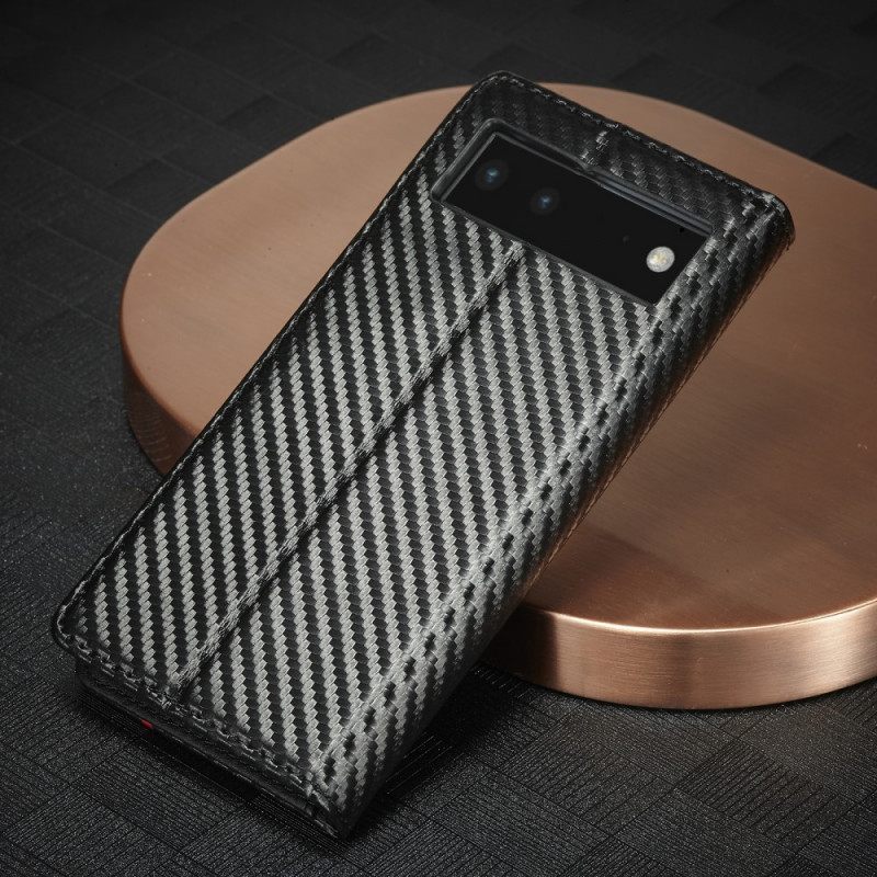 θηκη κινητου Google Pixel 6 Θήκη Flip Carbon Fiber Lc.imeeke