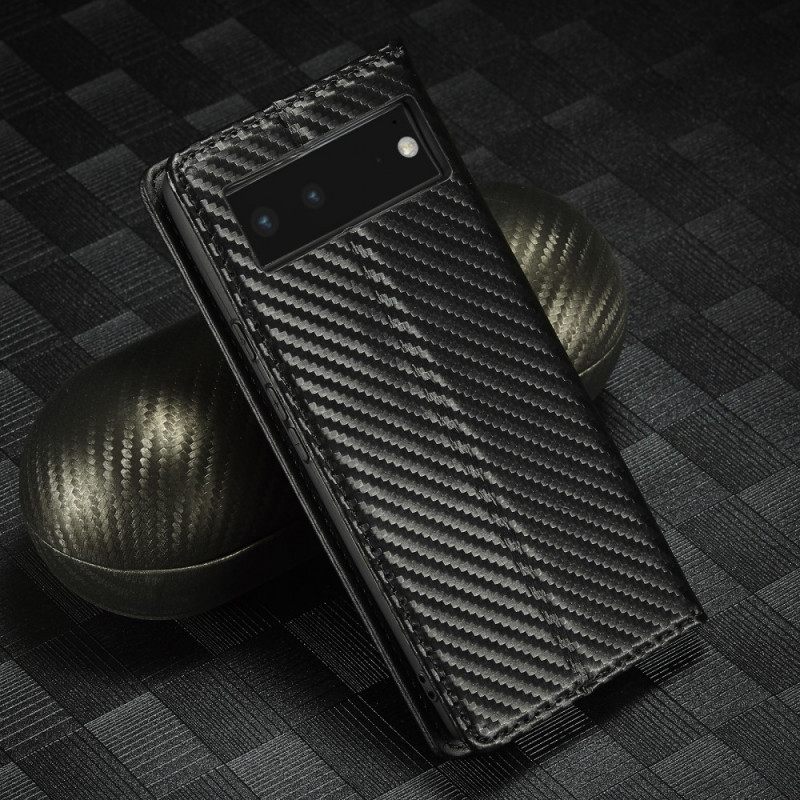 θηκη κινητου Google Pixel 6 Θήκη Flip Carbon Fiber Lc.imeeke