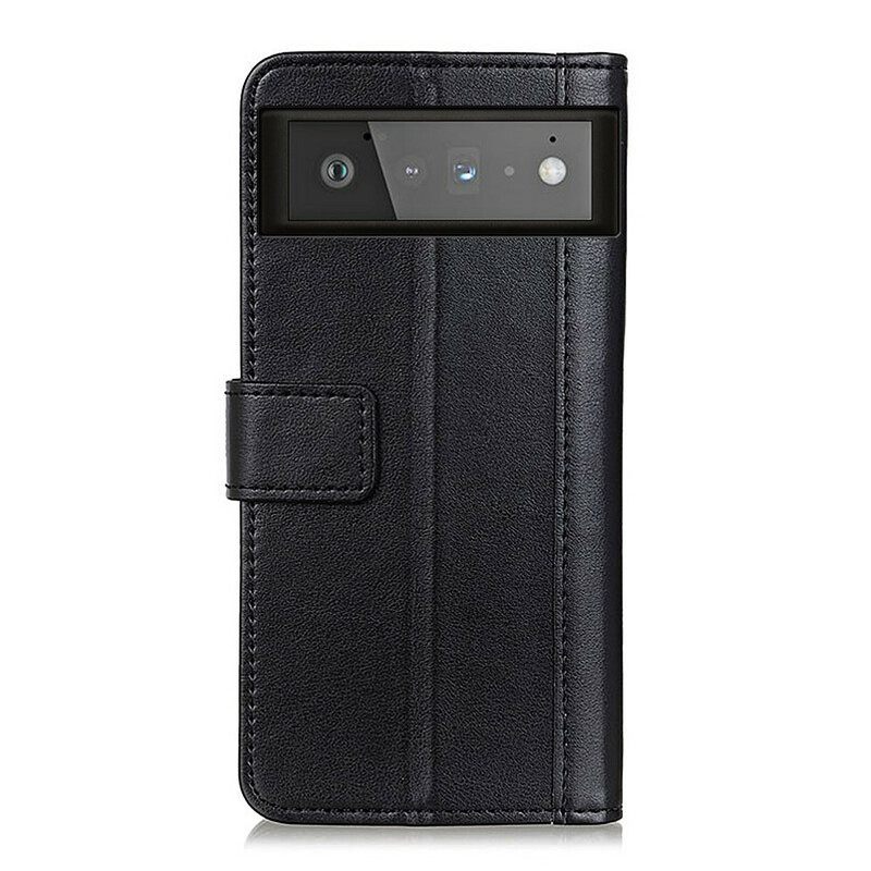 θηκη κινητου Google Pixel 6 Θήκη Flip Κλασικό Split Leather Litchi