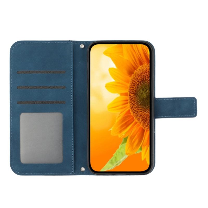 Δερματινη Θηκη Sony Xperia 10 Vi Λουράκι Ώμου Sunflower