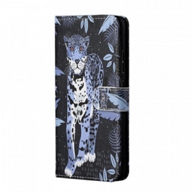 δερματινη θηκη Samsung Galaxy M23 5G με κορδονι Strappy Leopard