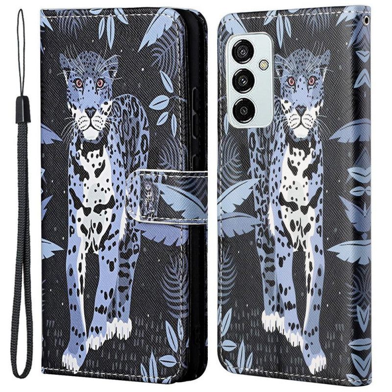 δερματινη θηκη Samsung Galaxy M23 5G με κορδονι Strappy Leopard