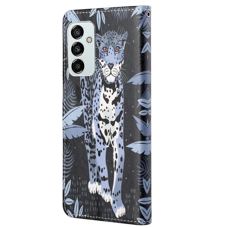 δερματινη θηκη Samsung Galaxy M23 5G με κορδονι Strappy Leopard