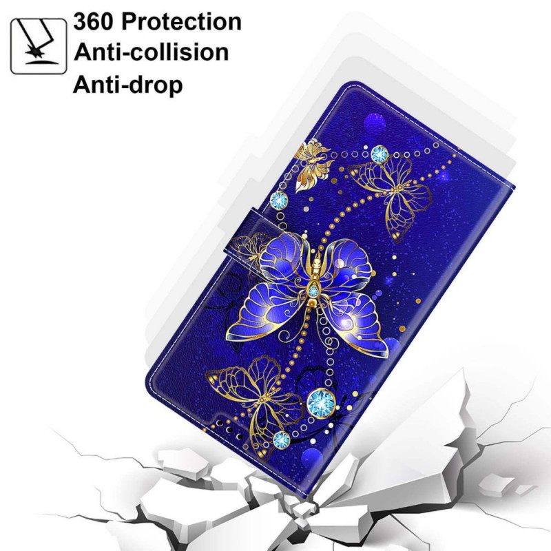 Κάλυμμα Samsung Galaxy M23 5G με κορδονι Ανεμιστήρας Strap Butterflies