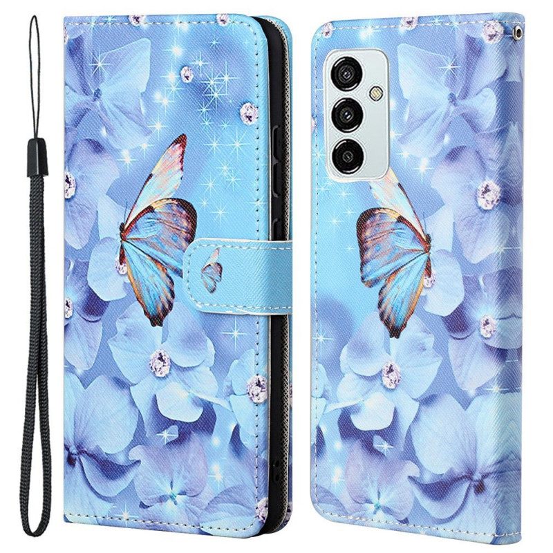 Κάλυμμα Samsung Galaxy M23 5G με κορδονι Strappy Diamond Butterflies