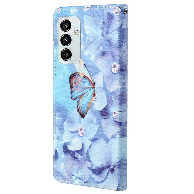 Κάλυμμα Samsung Galaxy M23 5G με κορδονι Strappy Diamond Butterflies