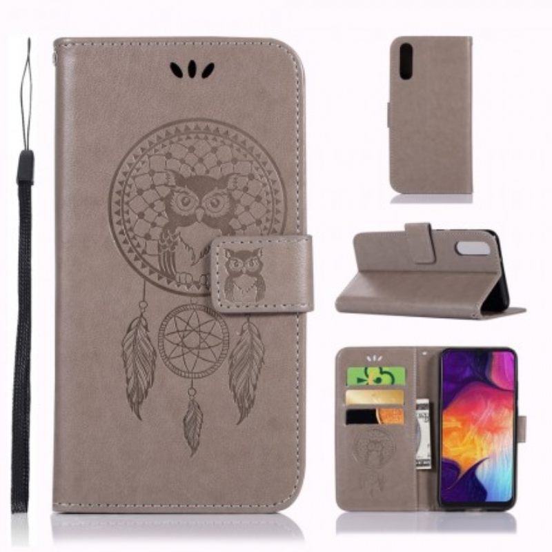 Κάλυμμα Samsung Galaxy A70 Δερμάτινο Εφέ Dream Catcher Owl