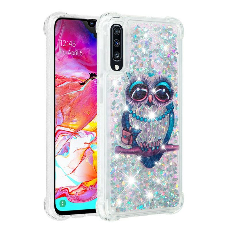 Θήκη Samsung Galaxy A70 Miss Owl Sequins