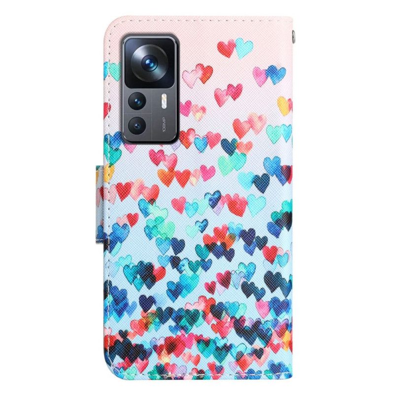 Κάλυμμα Xiaomi 12T / 12T Pro με κορδονι Strappy Hearts