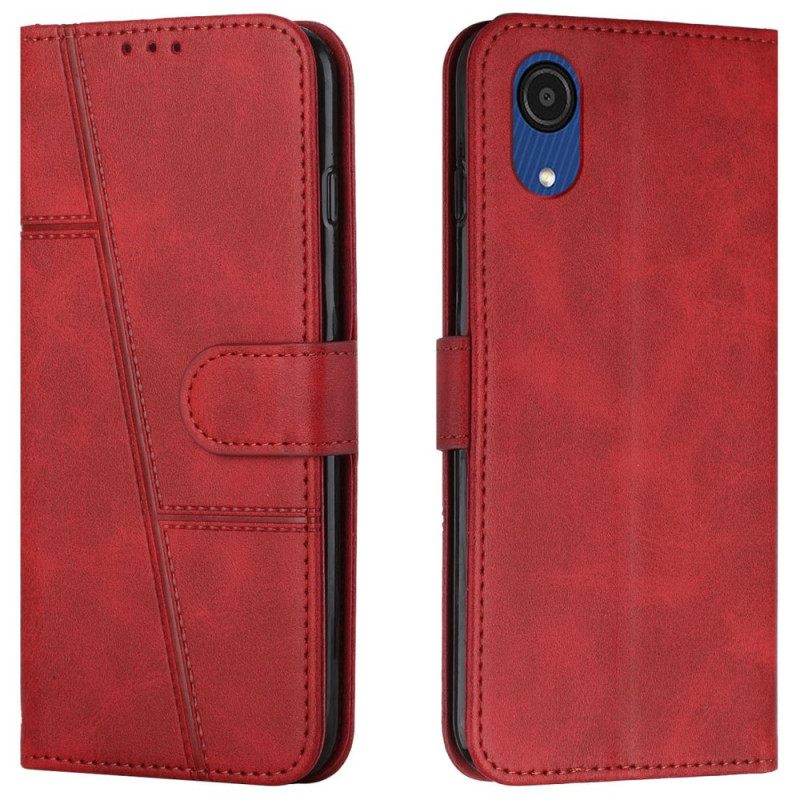 Κάλυμμα Samsung Galaxy A03 Core με κορδονι Strappy Geo Leather Effect