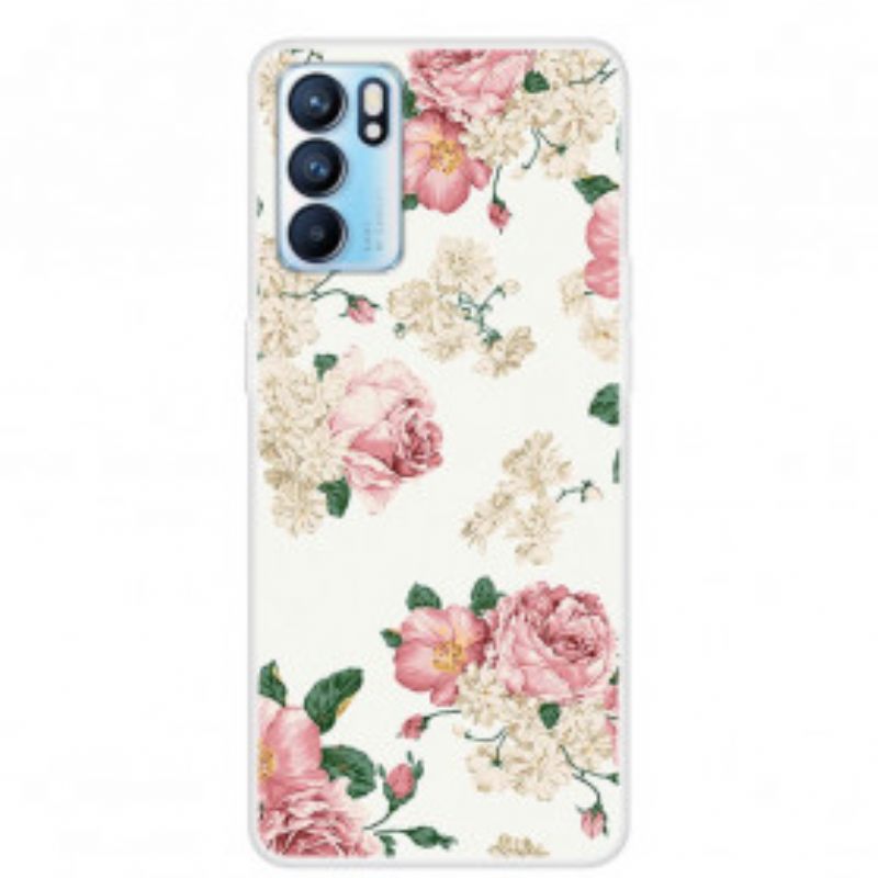 θηκη κινητου Oppo Reno 6 5G Άνευ Ραφής Liberty Flowers