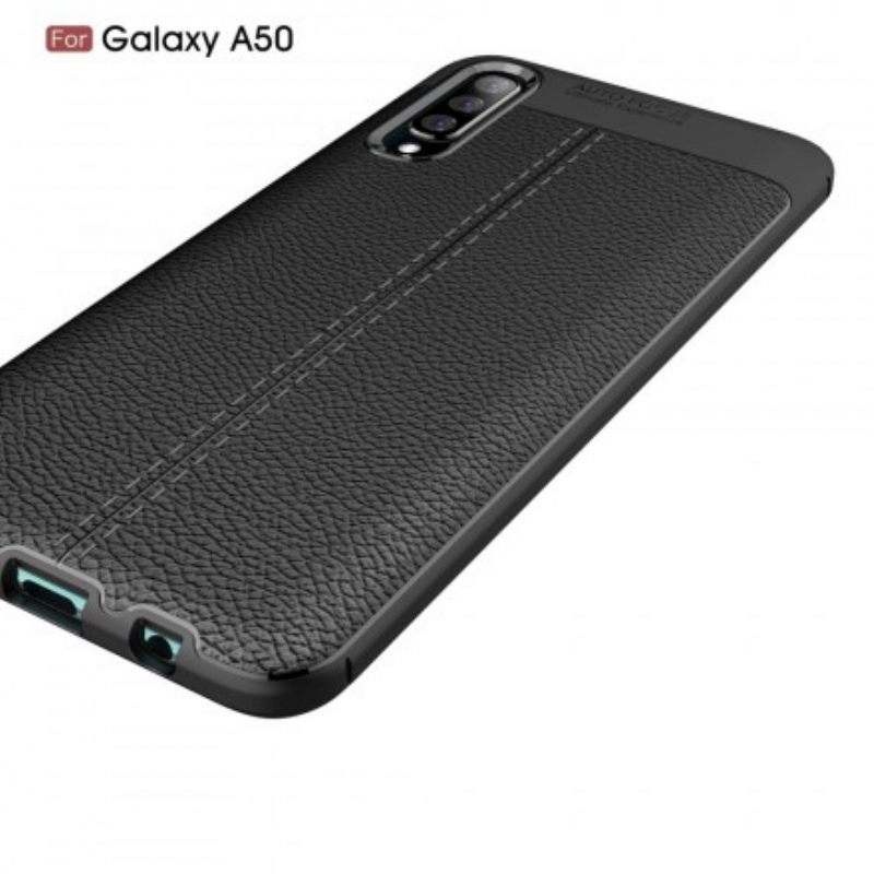 Θήκη Samsung Galaxy A50 Δερμάτινο Εφέ Litchi Double Line