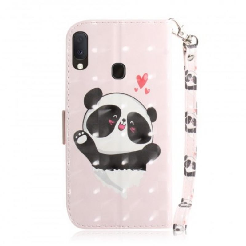 Κάλυμμα Samsung Galaxy A20e με κορδονι Panda Love With Lanyard