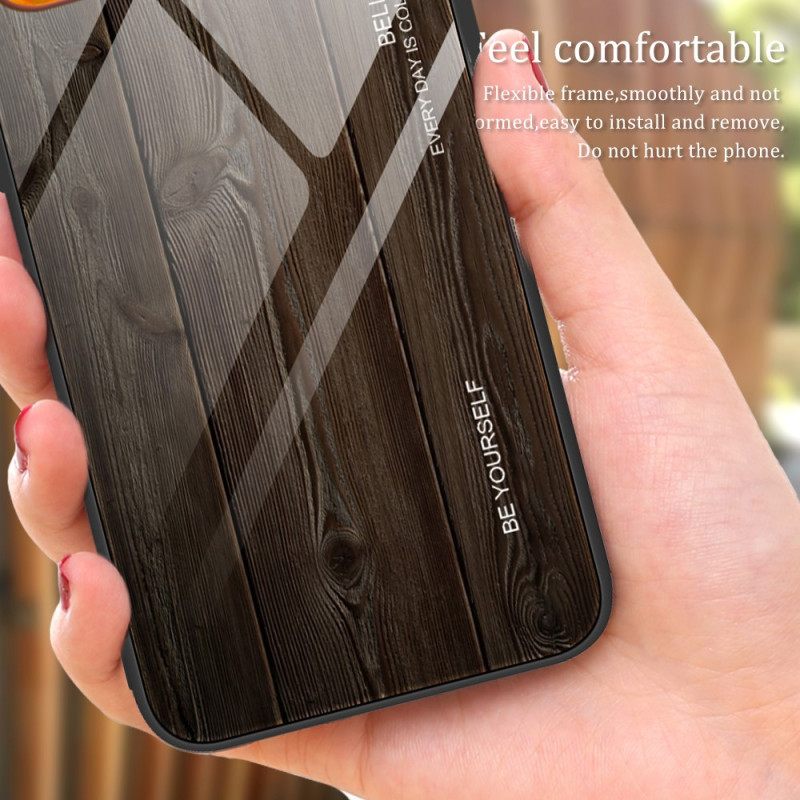 Θήκη Poco X5 Pro 5G Σχεδιασμός Ξύλου Tempered Glass