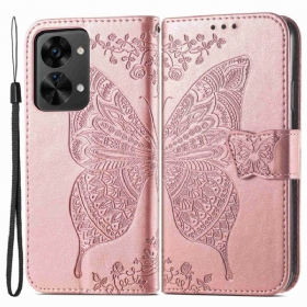 Κάλυμμα OnePlus Nord 2T 5G με κορδονι Κάτοχος Κάρτας Butterfly Lanyard