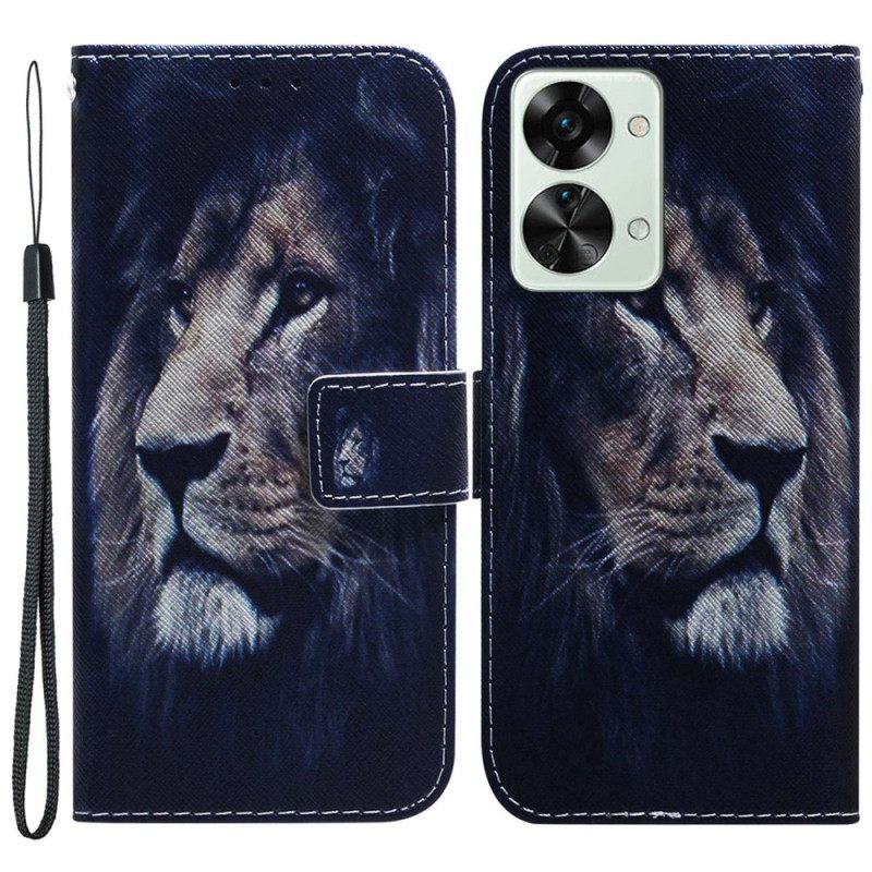 Κάλυμμα OnePlus Nord 2T 5G με κορδονι Lanyard Night Lion