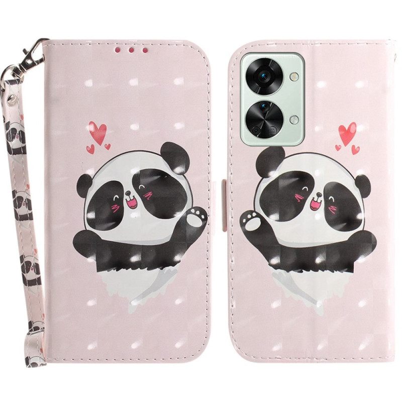 Κάλυμμα OnePlus Nord 2T 5G με κορδονι Panda Love With Lanyard