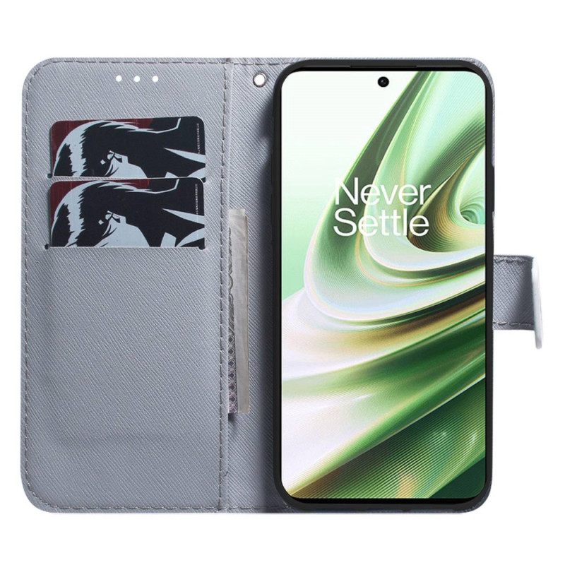 Κάλυμμα OnePlus Nord 2T 5G με κορδονι Strappy White Tiger