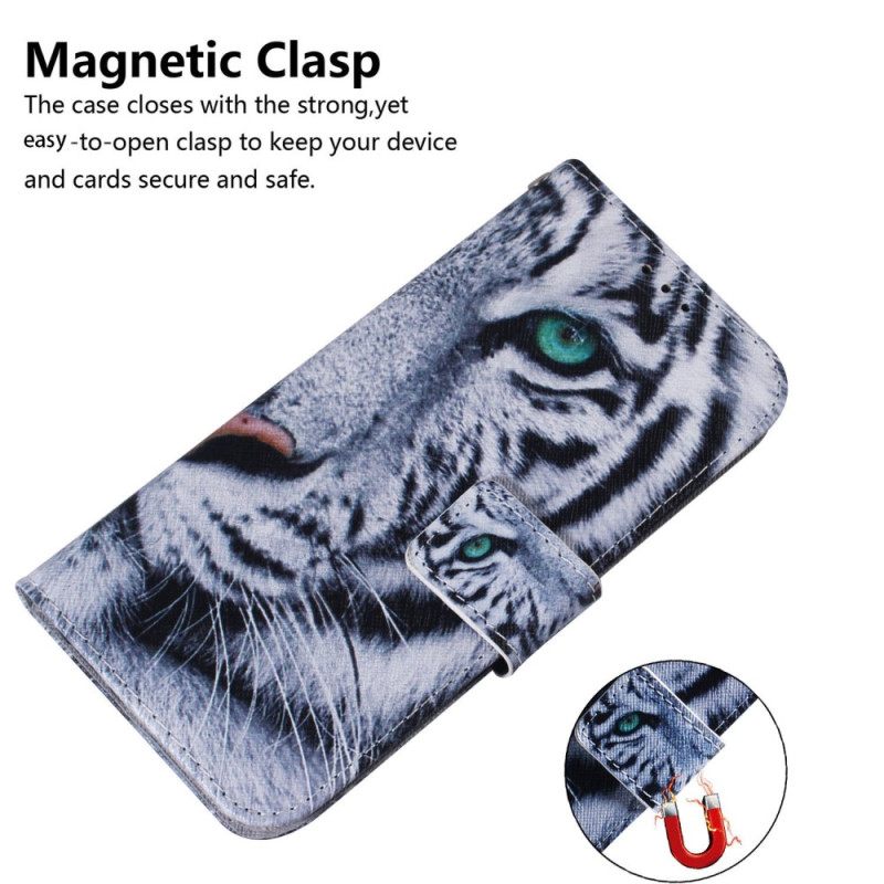 Κάλυμμα OnePlus Nord 2T 5G με κορδονι Strappy White Tiger