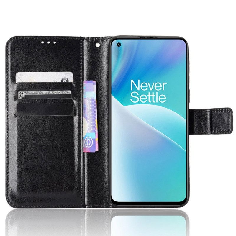 Θήκη Flip OnePlus Nord 2T 5G με κορδονι Faux Leather Flashy Με Λουράκι