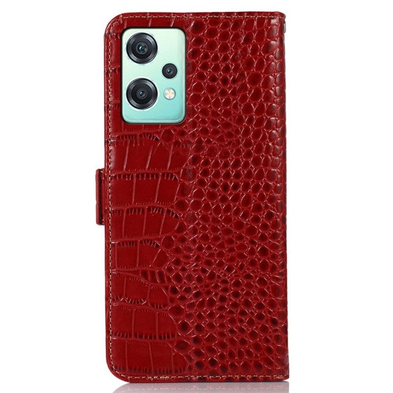 Κάλυμμα OnePlus Nord CE 2 Lite 5G Γνήσιο Δέρμα Rfid Crocodile Style