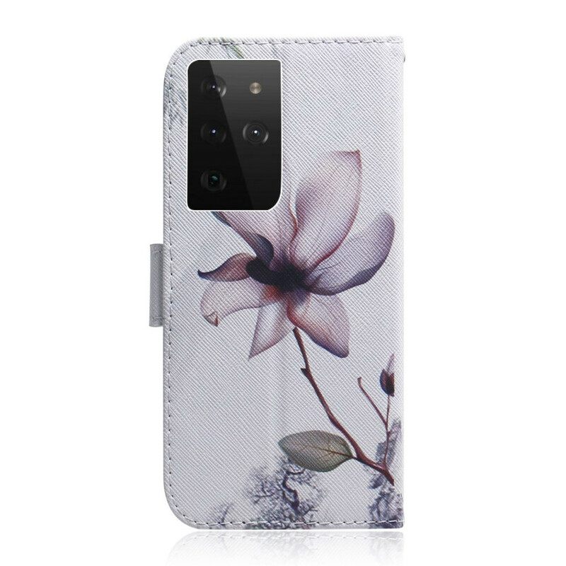 Κάλυμμα Samsung Galaxy S21 Ultra 5G Flower Dusty Pink