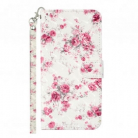 Κάλυμμα Samsung Galaxy S21 Ultra 5G με κορδονι Strap Light Spot Flowers