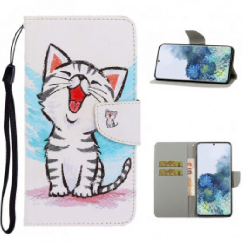 Κάλυμμα Samsung Galaxy S21 Ultra 5G με κορδονι Strappy Color Kitten