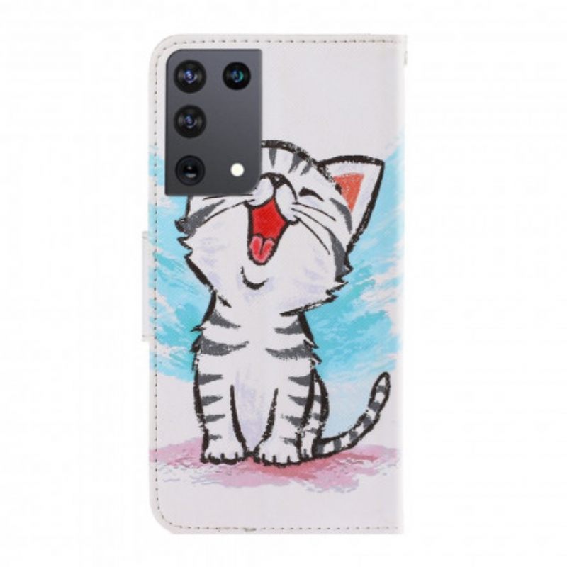 Κάλυμμα Samsung Galaxy S21 Ultra 5G με κορδονι Strappy Color Kitten