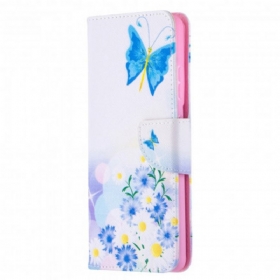 Κάλυμμα Samsung Galaxy S21 Ultra 5G Ζωγραφισμένες Πεταλούδες Και Λουλούδια