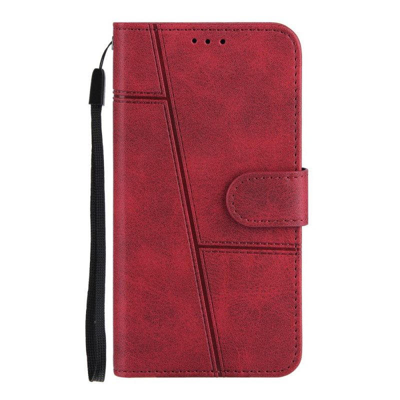 Θήκη Flip Samsung Galaxy S21 Ultra 5G με κορδονι Strappy Geo Leather Effect