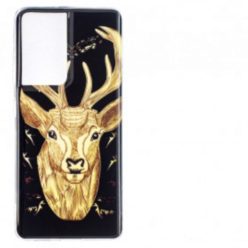 θηκη κινητου Samsung Galaxy S21 Ultra 5G Fluorescent Majestic Deer