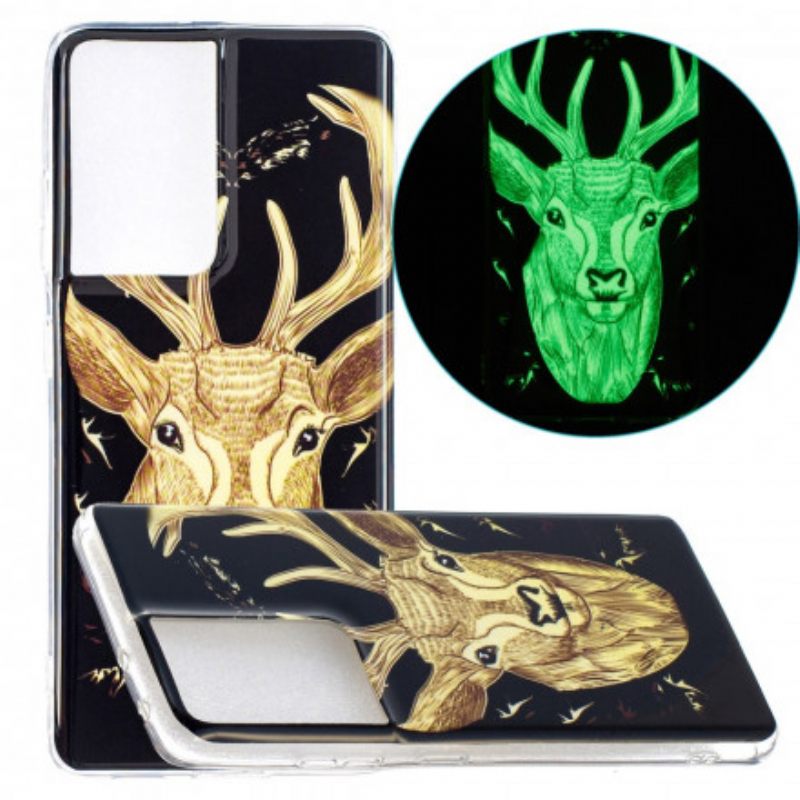 θηκη κινητου Samsung Galaxy S21 Ultra 5G Fluorescent Majestic Deer