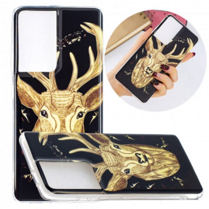 θηκη κινητου Samsung Galaxy S21 Ultra 5G Fluorescent Majestic Deer