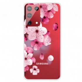 θηκη κινητου Samsung Galaxy S21 Ultra 5G Μικρά Ροζ Λουλούδια
